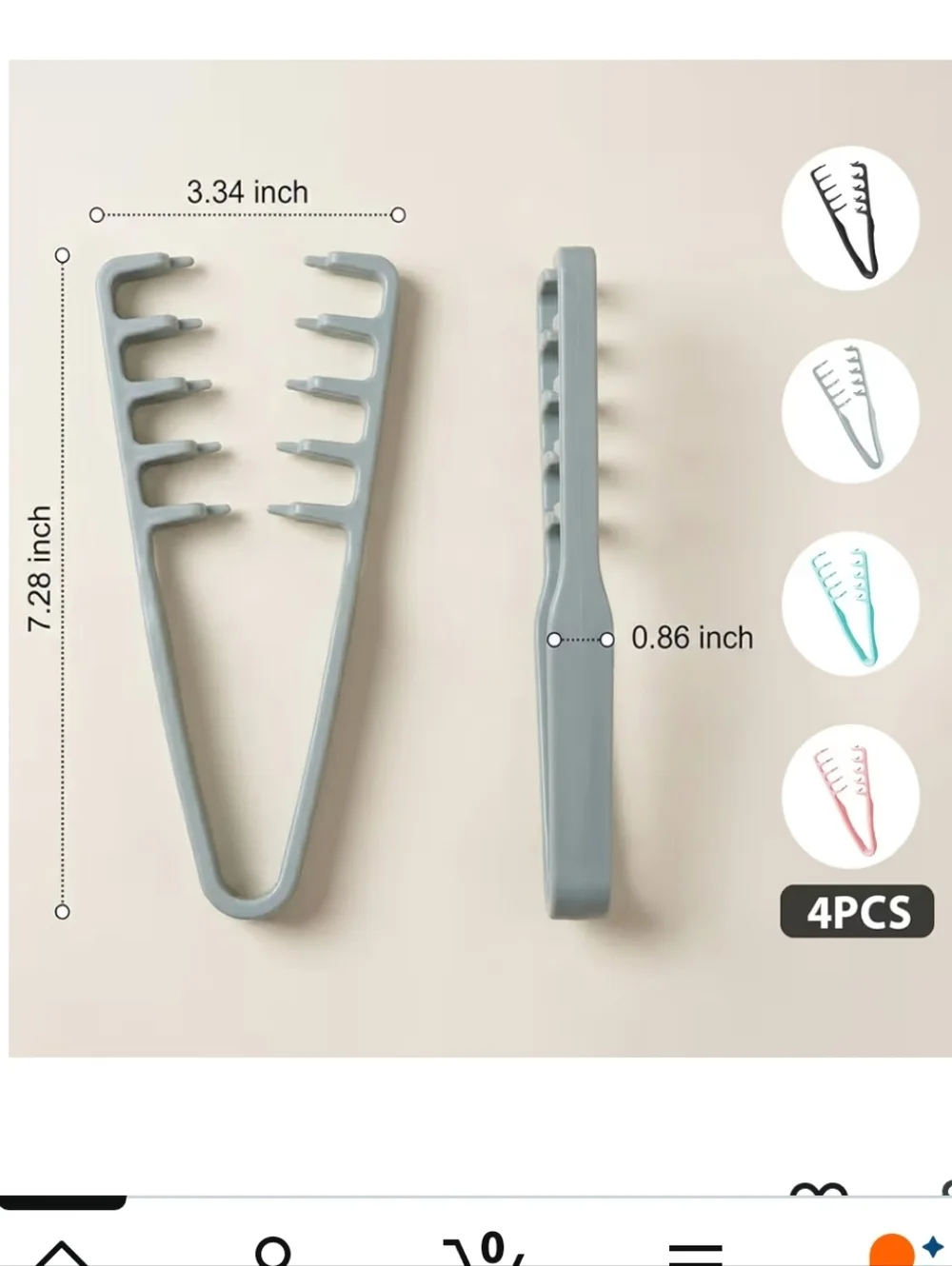 4-Pack Hair Texturizing Combs